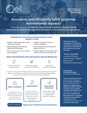 Accurately and efficiently fulfill customer maintenance requests